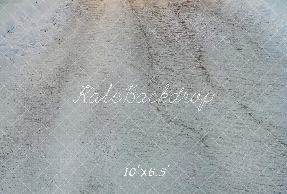 Kate Chemin Neige Blanc Texture Sol Toile de fond en Laine conçue par Kate Image