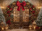 Kate Noël Arche Sapin Lanternes Toile de fond conçue par Emetselch - Kate Backdrop FR