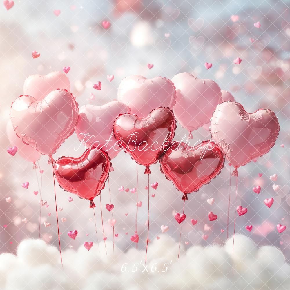 Kate La Saint Valentin Ballons Cœurs Nuages Toile de fond conçue par Emetselch - Kate Backdrop FR