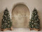 Kate Noël Sapins Arche Beige Toile de fond en Laine conçue par Emetselch