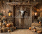 Kate Automne Grange Citrouilles Foin Toile de fond en Laine conçue par Emetselch