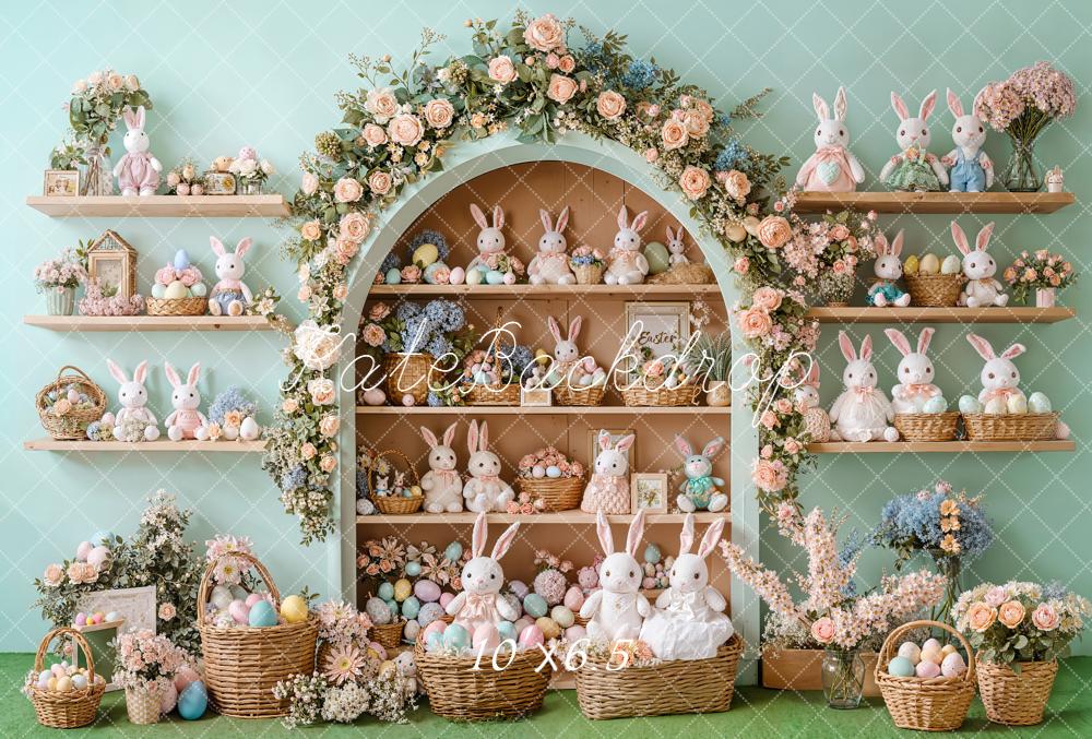 Kate Pâques Lapins Œufs Placard Toile de fond en Laine conçue par Emetselch