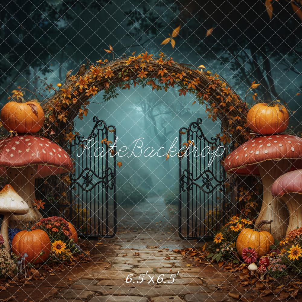 Kate Automne Portail Citrouilles Champignons Toile de fond conçue par Emetselch