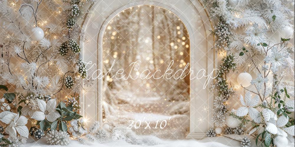 Kate Hiver Arche Neige Lumière Fleurs Toile de fond conçue par Emetselch