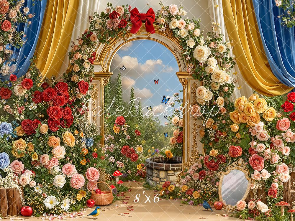 Kate Arc Fleurs Jardin Coloré Conte de fées Toile de fond conçue par Emetselch
