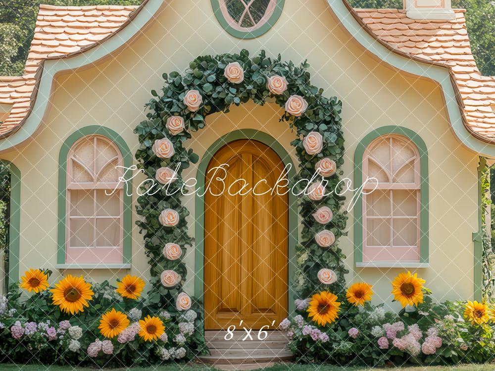 Kate Maison Arche Roses Tournesols Toile de fond conçue par Mini MakeBelieve - Kate Backdrop FR