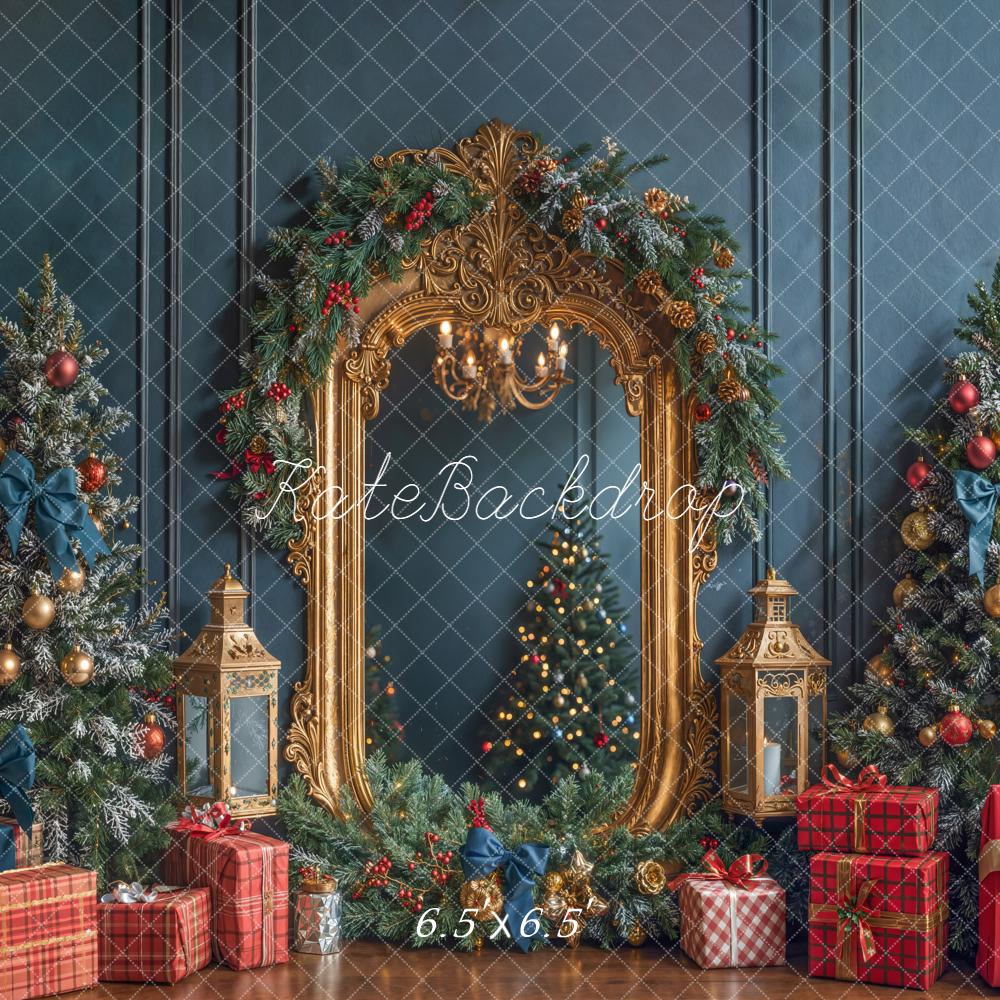 Kate Noël Sapins Présents Miroir Mur Rétro Toile de fond conçue par Emetselch - Kate Backdrop FR