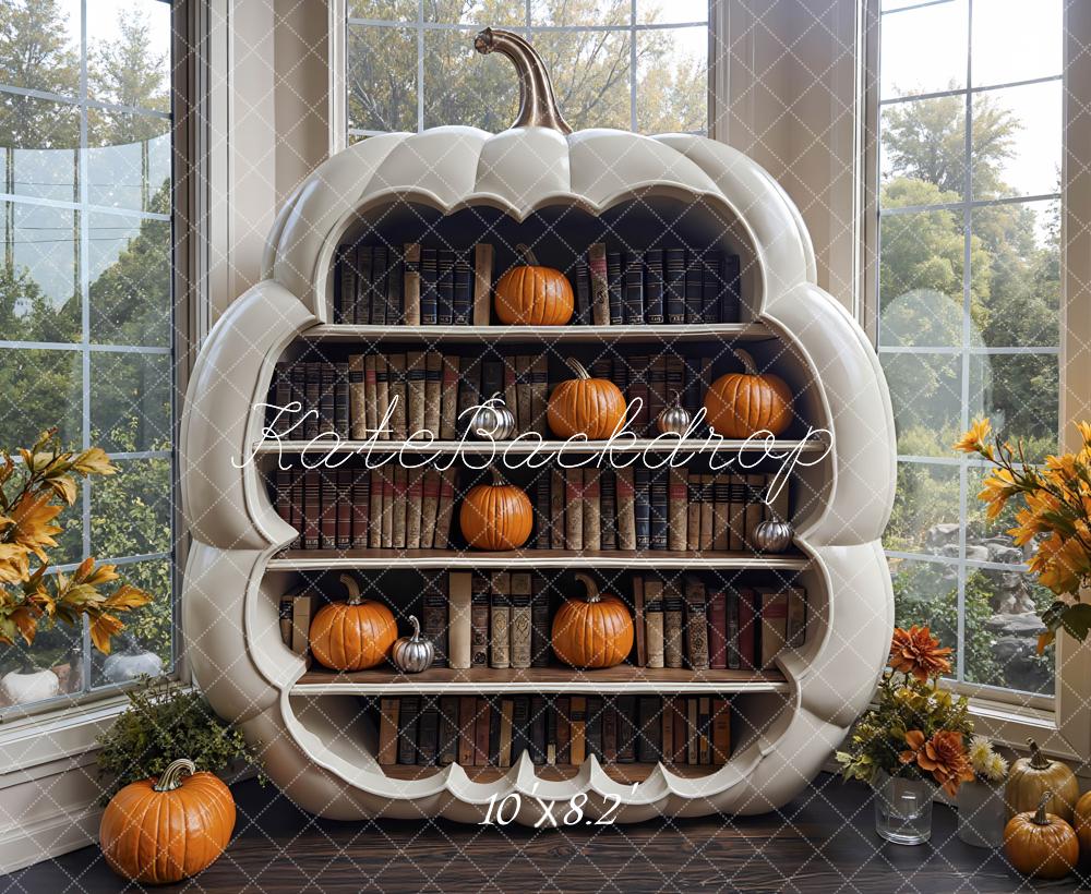 Kate Automne Citrouille Étagère Fenêtre Toile de fond conçue par Mini MakeBelieve
