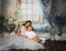 Kate Printemps Bleu Rideaux Fleurs Fenêtres Toile de fond conçue par Emetselch - Kate Backdrop FR