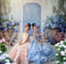 Kate Printemps Fleurs Plantes vertes Porte Bleue Toile de fond conçue par Emetselch - Kate Backdrop FR