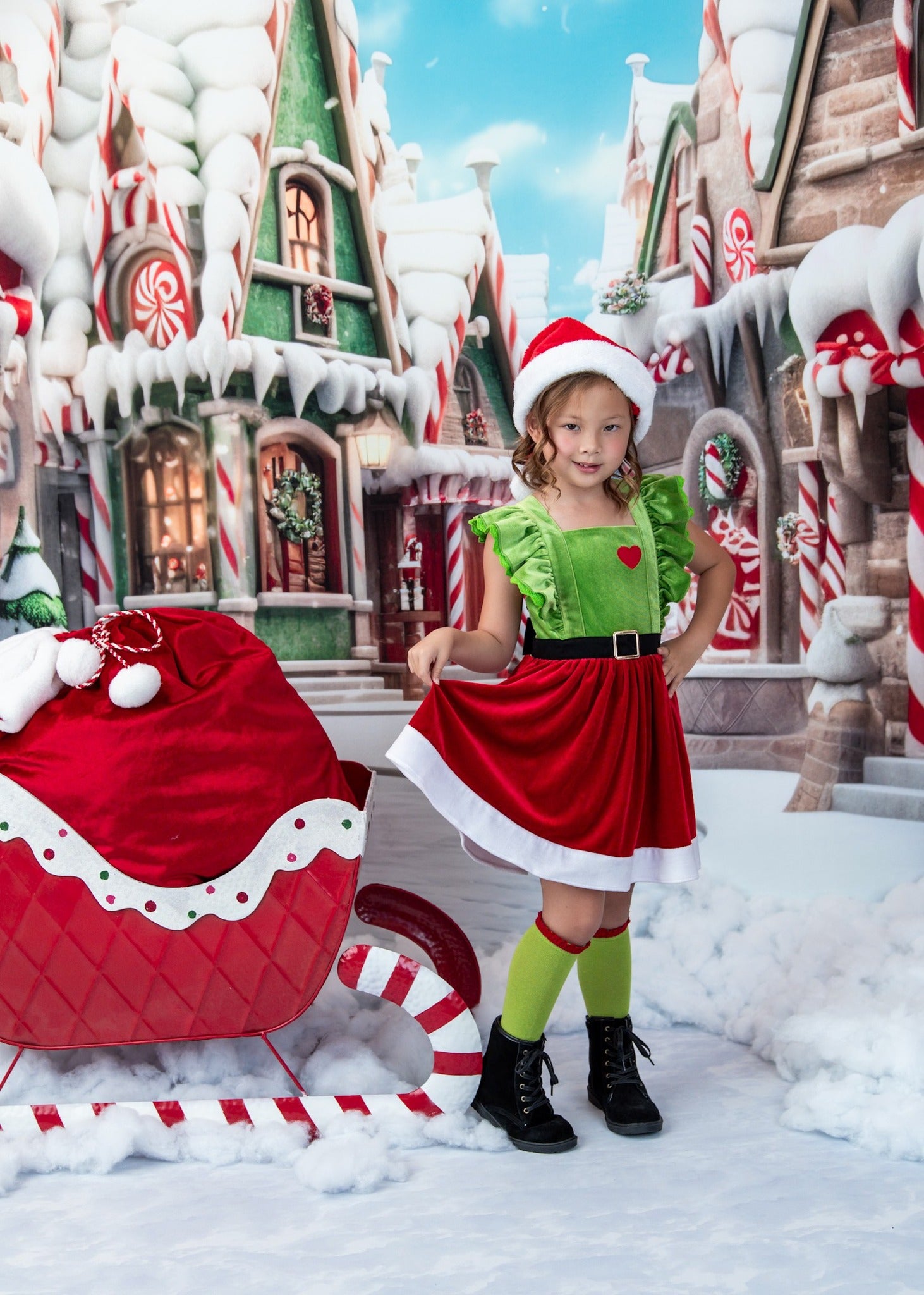 Kate Noël Hiver Ville Rue Maisons Toile de fond conçue par Emetselch - Kate Backdrop FR