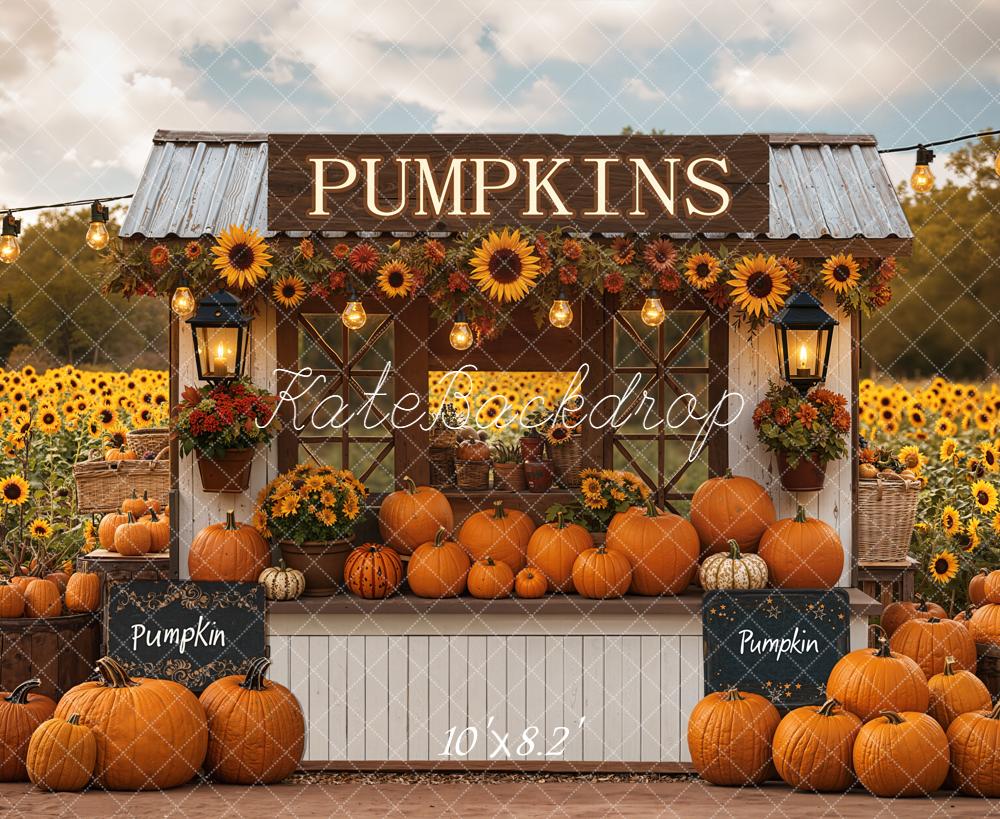 Kate Automne Citrouilles Tournesols Stand Toile de fond conçue par Emetselch - Kate Backdrop FR