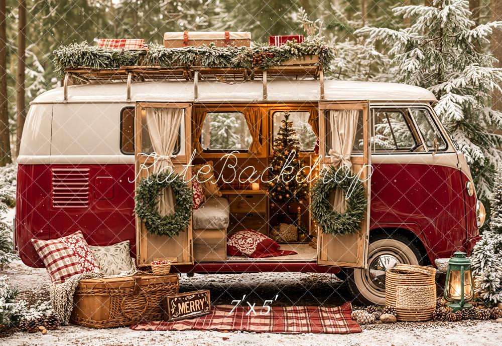 Kate Noël Camping-car Rouge Forêt Toile de fond conçue par Emetselch - Kate Backdrop FR