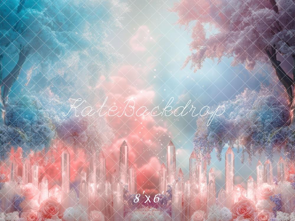 Kate Fantasy Arbres Cristaux Fleurs Pastel Toile de fond conçue par Mini MakeBelieve - Kate Backdrop FR