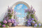 Kate Fenêtre Fleurs Violettes Arche Toile de fond en Laine conçue par Emetselch - Kate Backdrop FR
