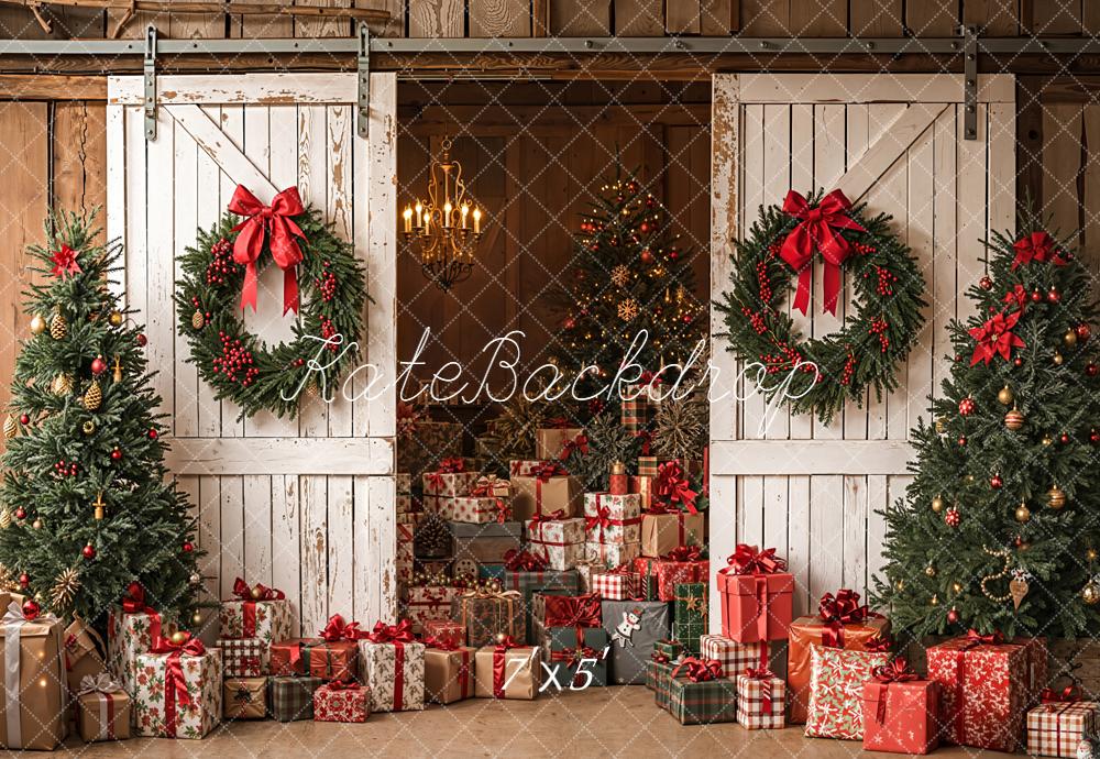 Kate Noël Grange Porte Cadeaux Rustique Toile de fond conçue par Emetselch - Kate Backdrop FR