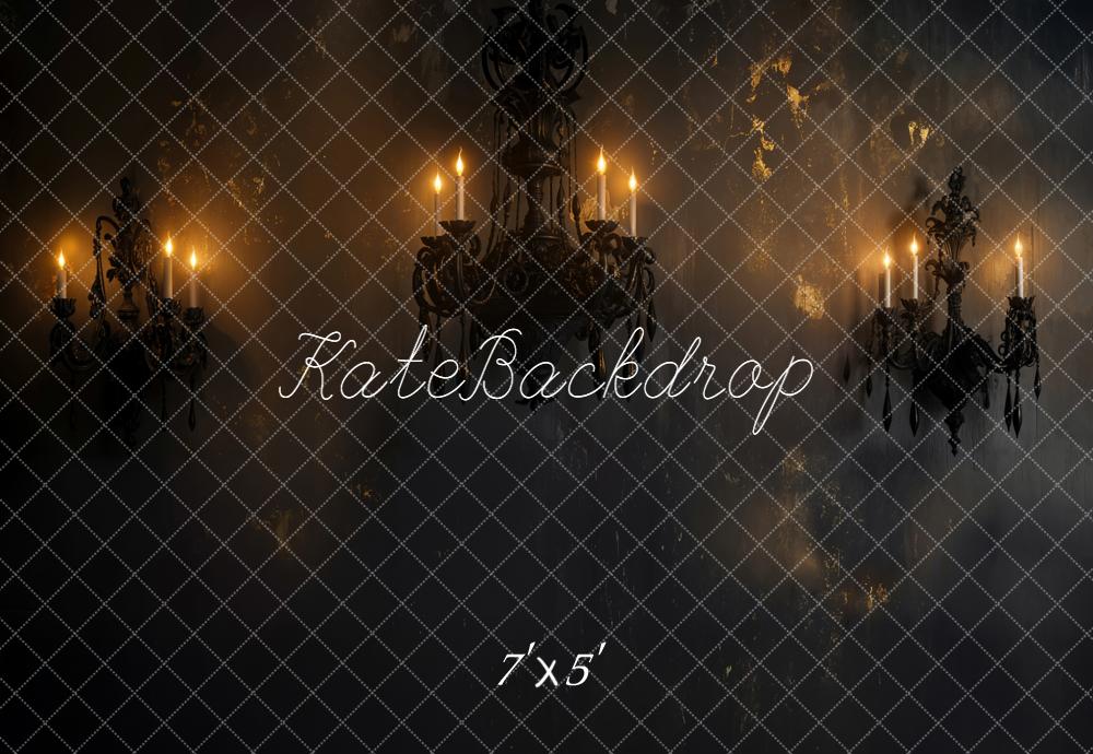 Kate Halloween Chandelier Mur Noir Toile de fond conçue par Emetselch - Kate Backdrop FR