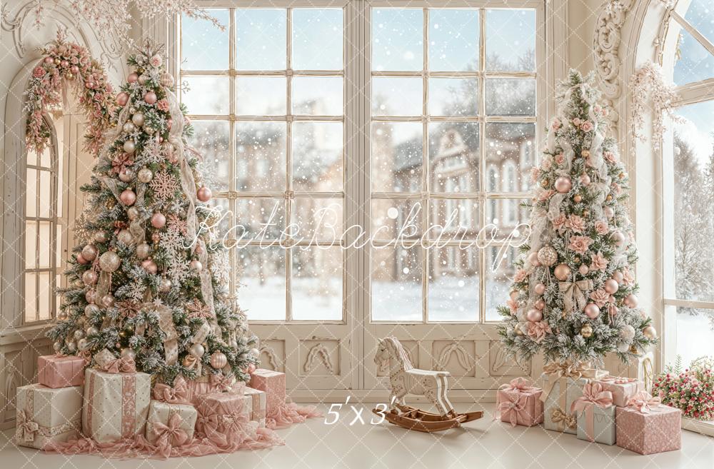 Kate Noël Sapin Cadeaux Fenêtre Toile de fond conçue par Emetselch - Kate Backdrop FR