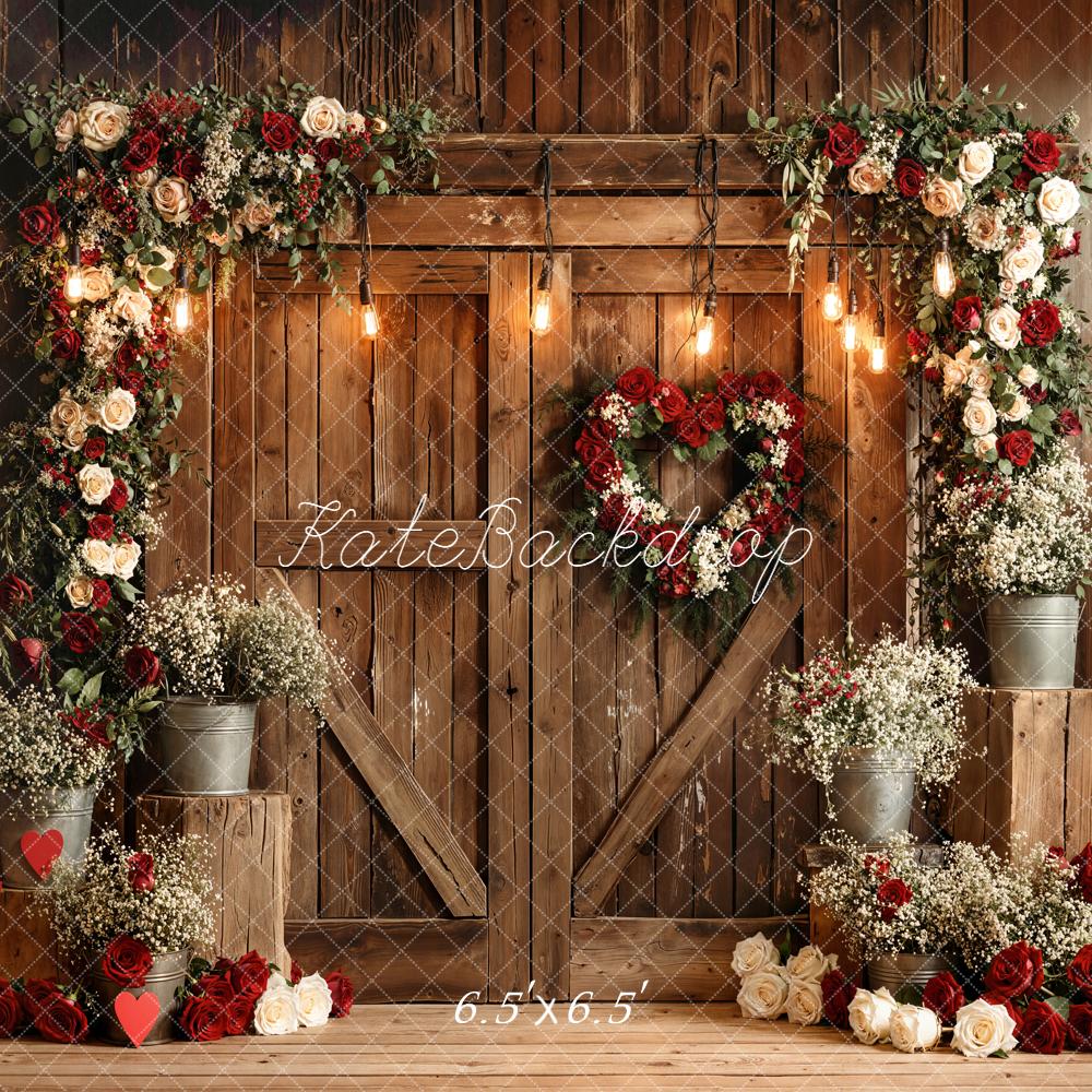Kate Saint Valentin Fleurs Porte Bois Toile de fond conçue par Emetselch