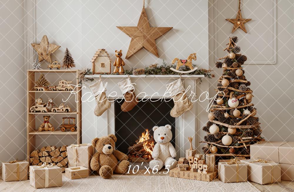 Kate Noël Cheminée Jouets Nounours Toile de fond en Laine conçue par Emetselch