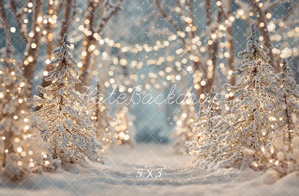 Kate Hiver Forêt Neige Lumières Toile de fond conçue par Emetselch - Kate Backdrop FR