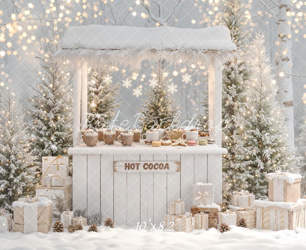 Kate Hiver Stand Chocolat Sapins Cadeaux Toile de fond conçue par Emetselch