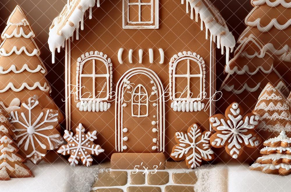 Kate Noël Maison Pain D’épice Flocons Toile de fond conçue par Mandy Ringe