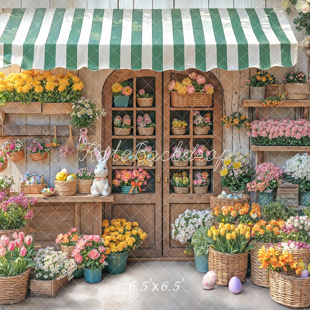 Kate Printemps Pâques Fleurs Panier Lapin Toile de fond conçue par Emetselch