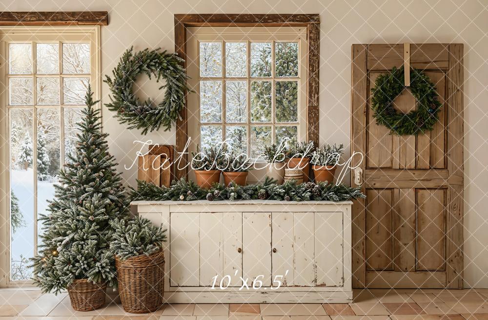 Kate Noël Intérieur Sapin Fenêtre Toile de fond en Laine conçue par Emetselch