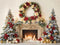 Kate Noël Sapins Bougies Cheminée Toile de fond conçue par Emetselch - Kate Backdrop FR