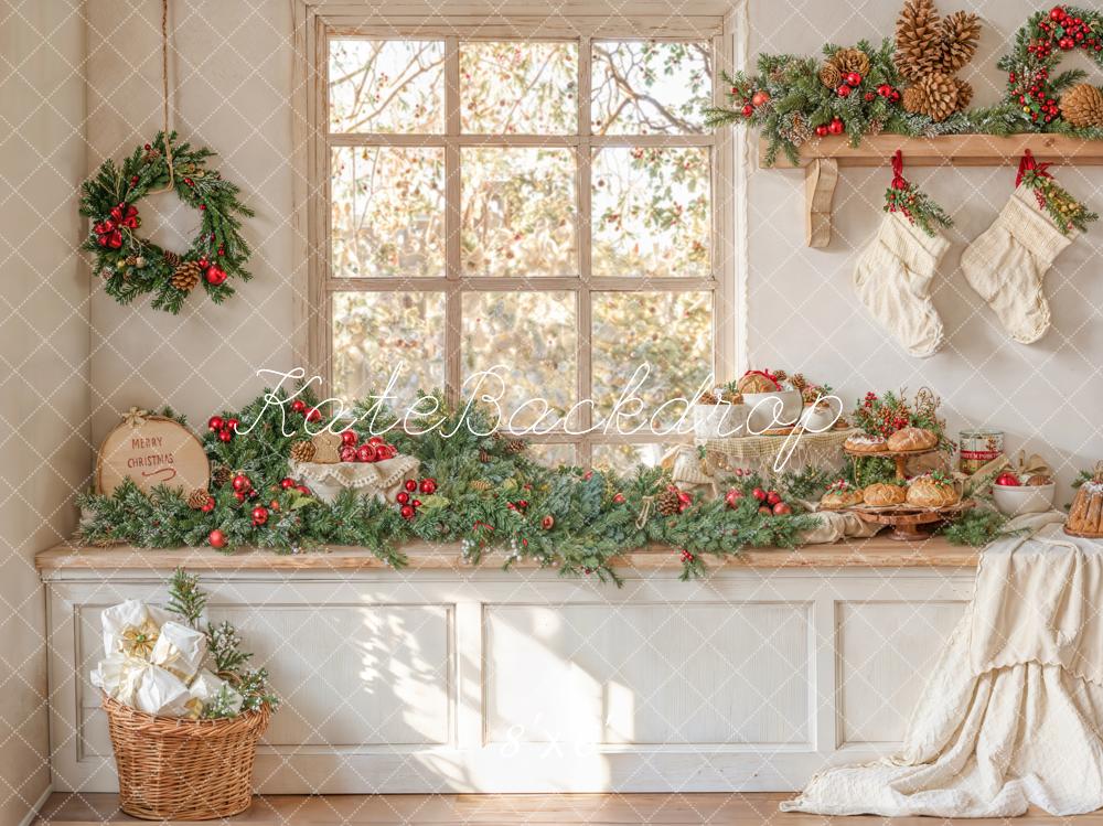 Kate Noël Cuisine Fenêtre Soleil Décors Toile de fond en Laine conçue par Emetselch - Kate Backdrop FR
