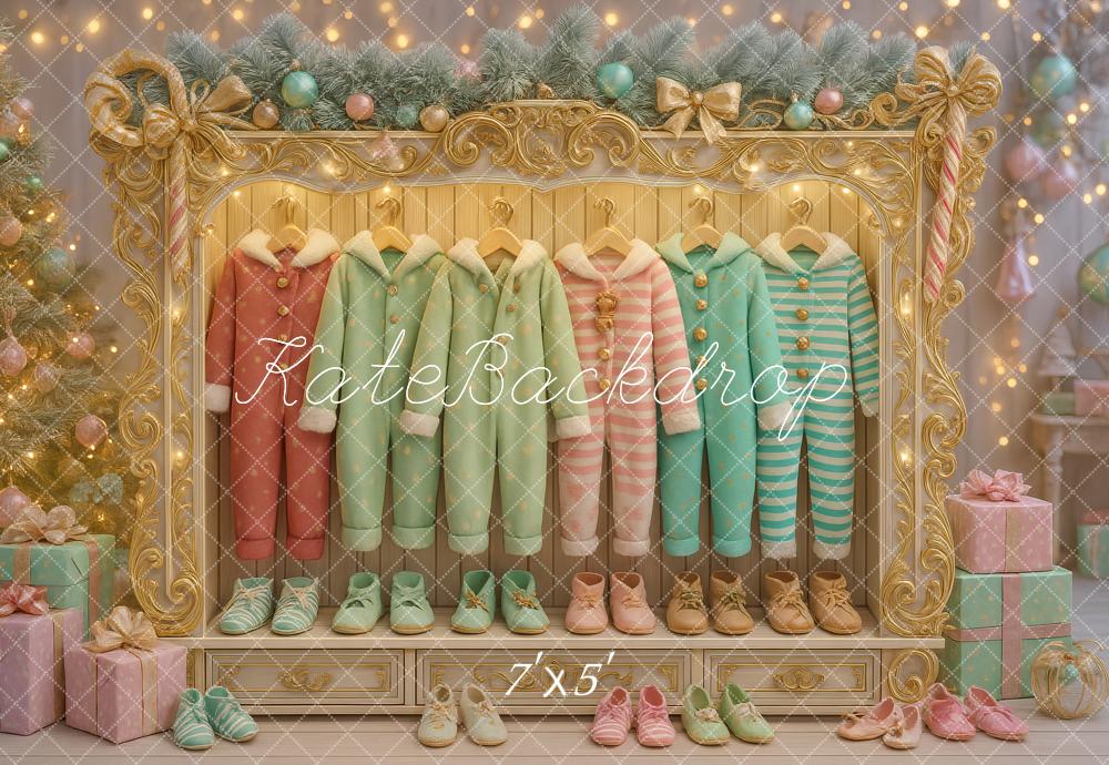 Kate Noël Pyjamas Lumières Cadeaux Toile de fond conçue par Ashley Paul - Kate Backdrop FR