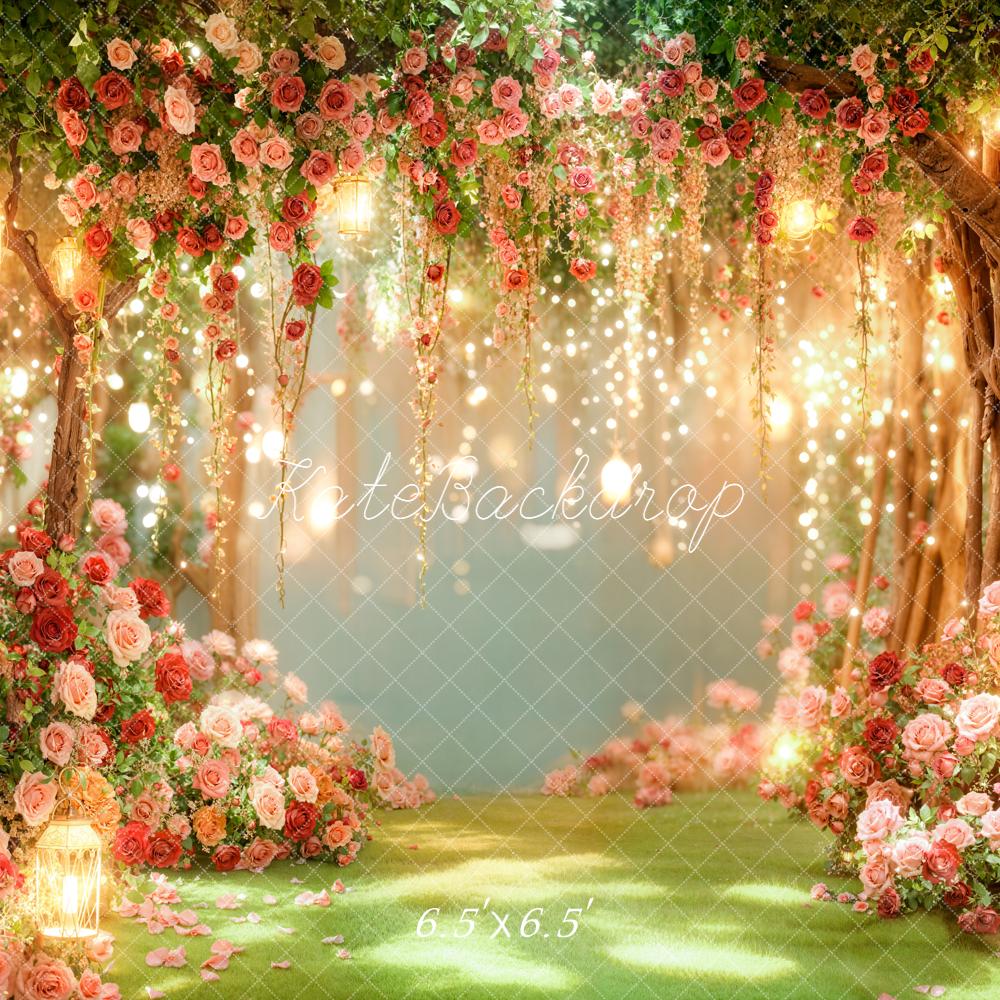 Kate Saint Valentin Fleurs Lanternes Lumière Toile de fond conçue par Emetselch