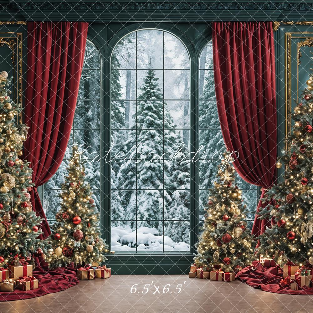 Kate Noël Sapin Fenêtre Rideaux Toile de fond conçue par Ashley Paul