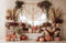Kate Automne Citrouilles Fleurs Bohème Toile de fond en Laine conçue par Emetselch
