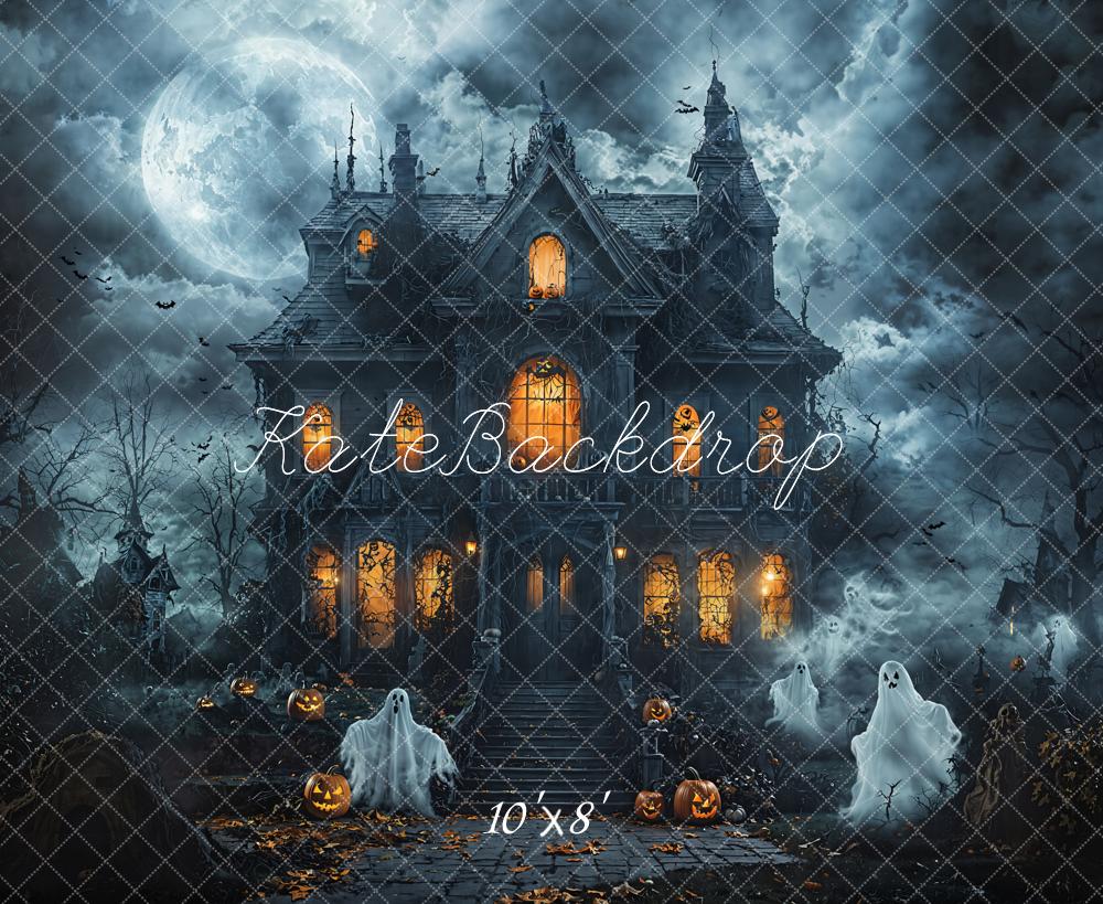 Kate Halloween Maison Hantée Fantômes Toile de fond en Laine conçue par Emetselch - Kate Backdrop FR