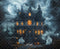 Kate Halloween Maison Hantée Fantômes Toile de fond en Laine conçue par Emetselch - Kate Backdrop FR