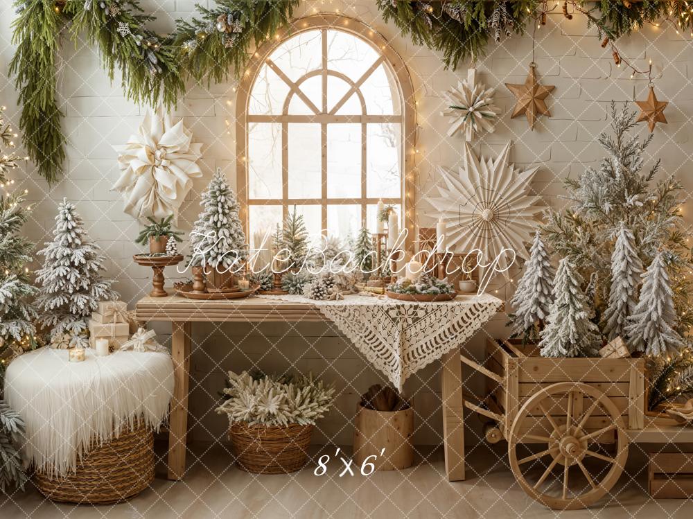 Kate Noël Fenêtre Sapins Table Toile de fond conçue par Emetselch