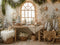 Kate Noël Fenêtre Sapins Table Toile de fond conçue par Emetselch