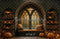 Kate Automne Citrouilles Livres Fenêtre Toile de fond en Laine conçue par Emetselch - Kate Backdrop FR