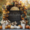 Kate Automne Arche Fleurs Citrouilles Toile de fond conçue par Mini MakeBelieve