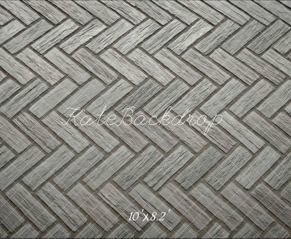 Kate Bois Parquet Gris Sol Toile de fond conçue par Mini MakeBelieve - Kate Backdrop FR