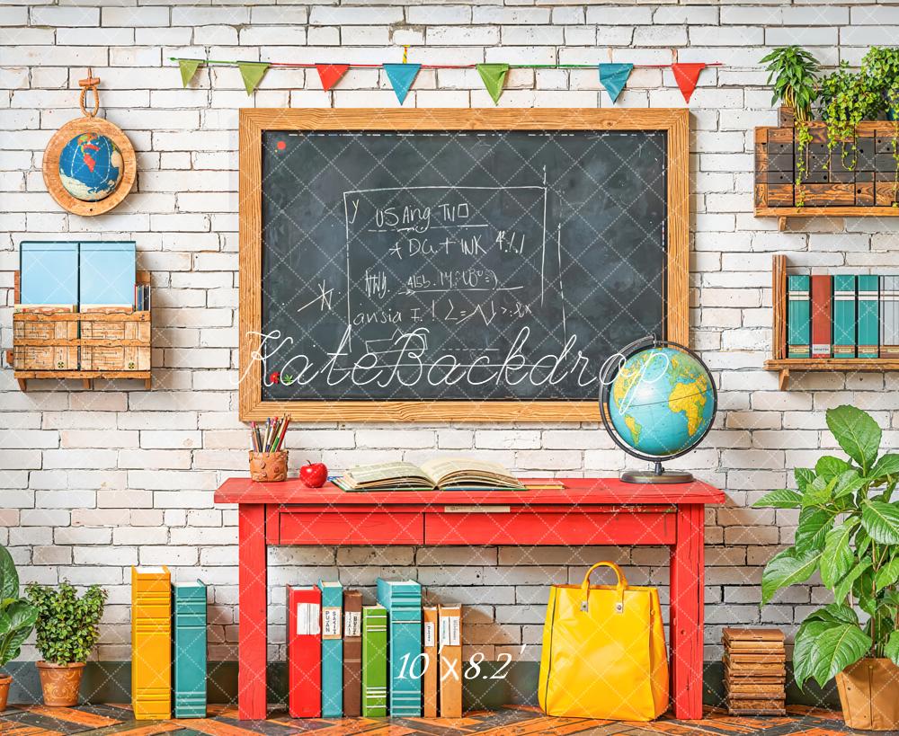 Kate Scolaire Tableau Noir Globe Livres Toile de fond conçue par Emetselch - Kate Backdrop FR