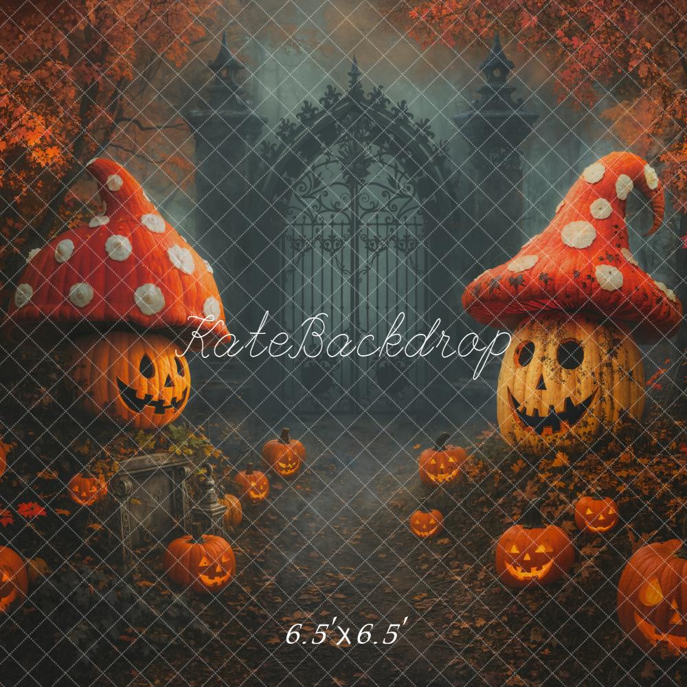 Kate Halloween Citrouilles Champignons Portail Toile de fond conçue par Emetselch