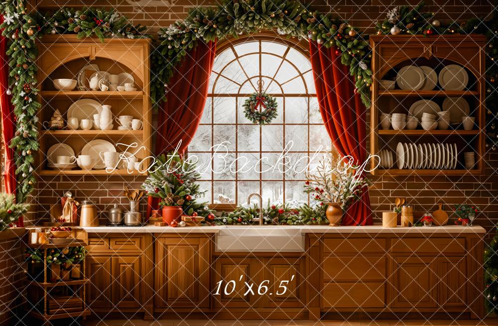 Kate Noël Cuisine Fenêtre Décor Toile de fond en Laine conçue par Emetselch - Kate Backdrop FR
