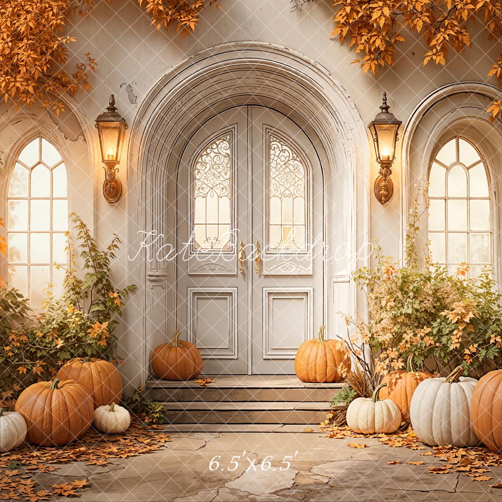 Kate Automne Citrouilles Feuillage Porte Toile de fond conçue par Emetselch