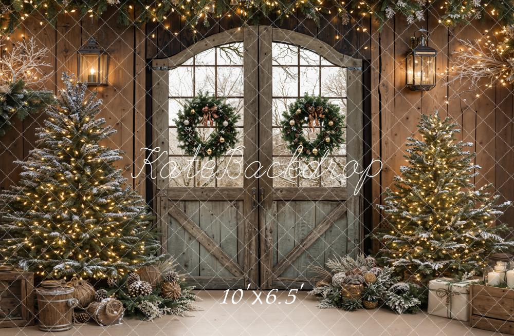 Kate Noël Porte Sapins Décorations Bois Toile de fond conçue par Emetselch - Kate Backdrop FR