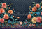 Kate Floral Roses Bleu Portrait Toile de fond conçue par Mini MakeBelieve