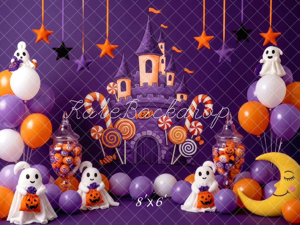 Kate Halloween Château Fantômes Bonbons Toile de fond conçue par Patty Roberts