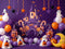 Kate Halloween Château Fantômes Bonbons Toile de fond conçue par Patty Roberts